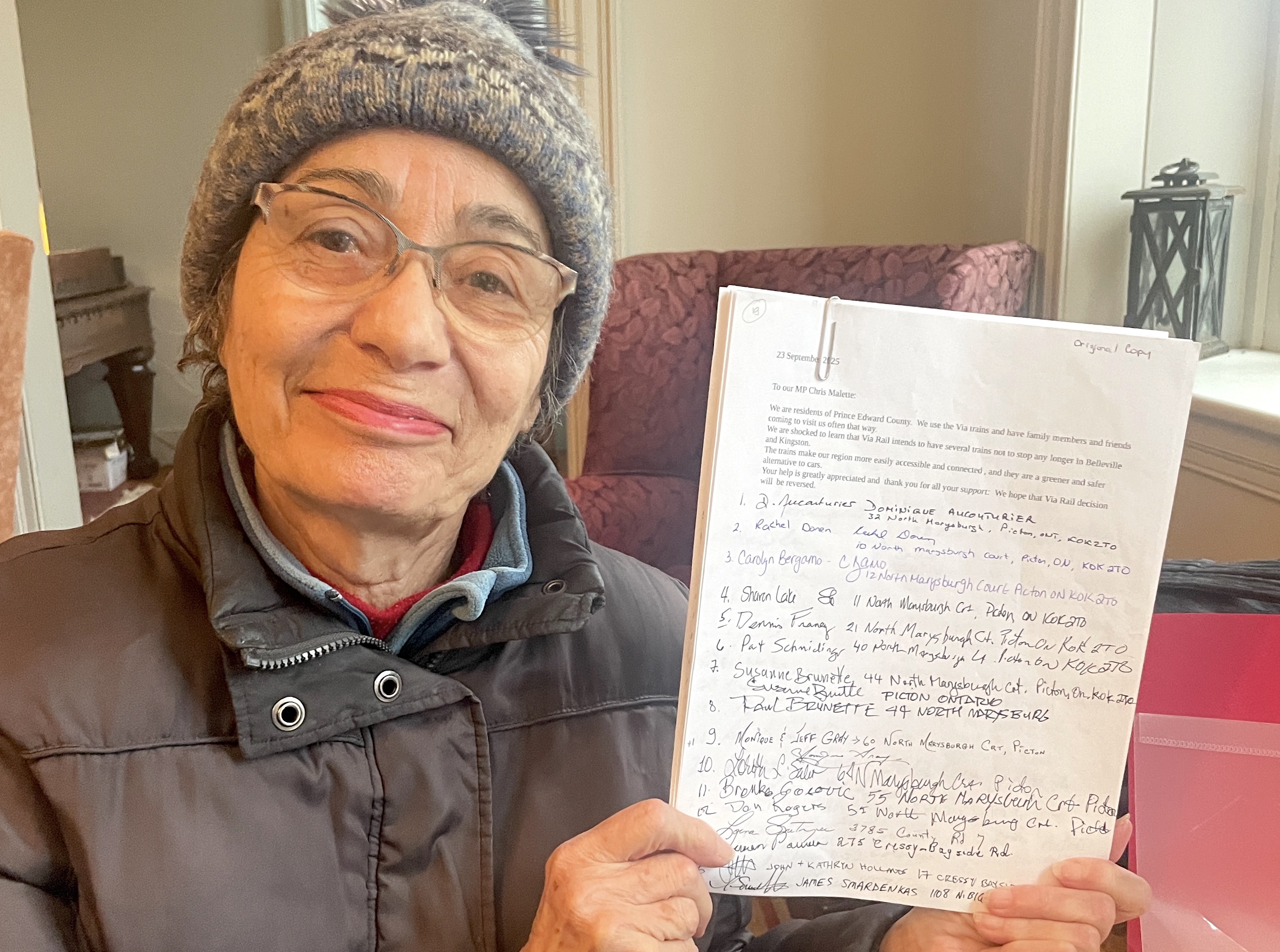 <p>Dominique Aucouturier is calling on VIA Rail to permanently shelve ideas of an express Montreal-Toronto service that will eliminate stops in eastern Ontario including Belleville. (Jason Parks/Gazette Staff)</p>
