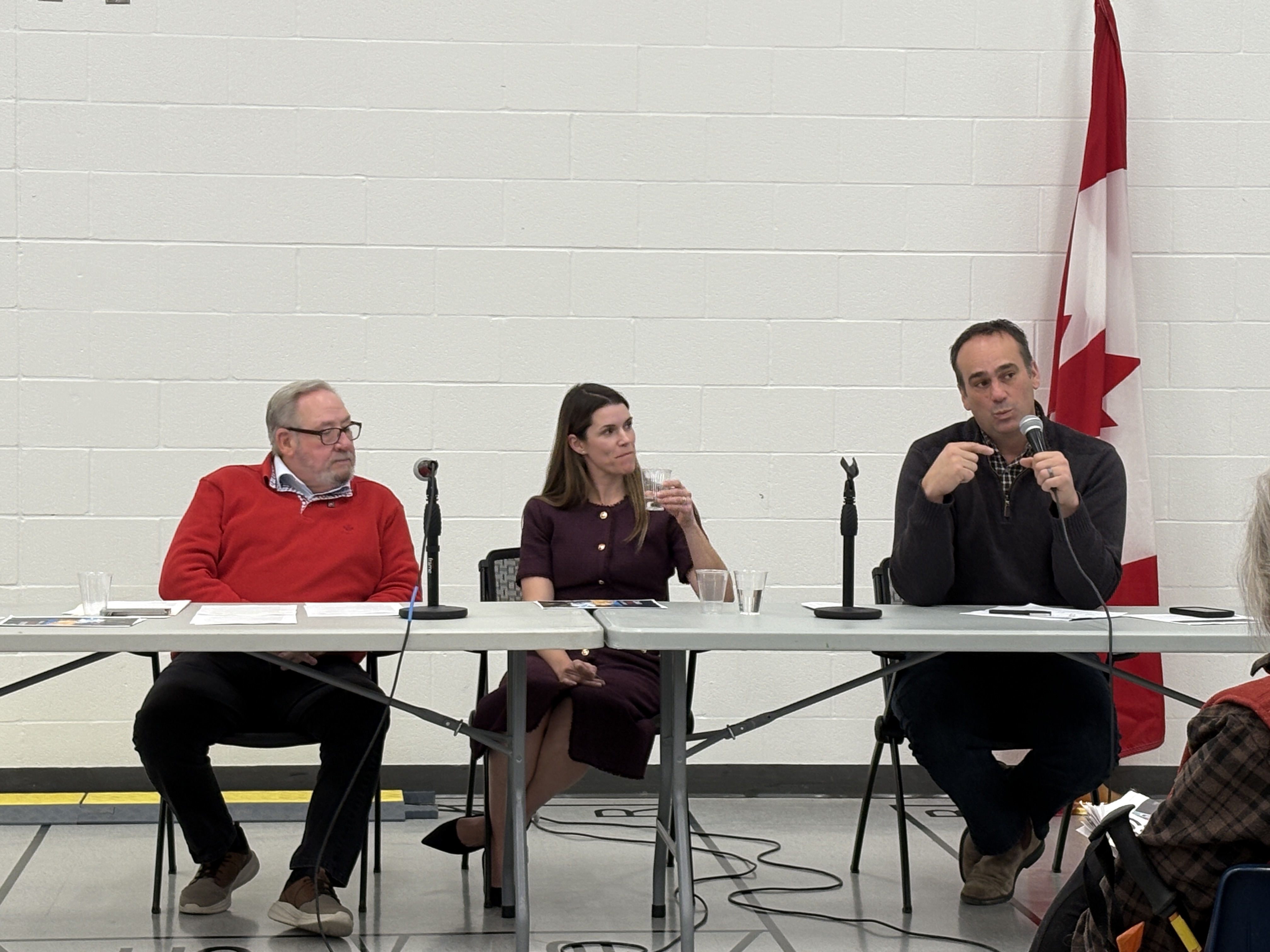 <p>Liberal MPs Chris Malette of Bay of Quinte, Emma Harrison of Peterborough and Mark Gerretsen of Kingston and the Islands. (Karen Valihora/Gazette Staff)</p>
