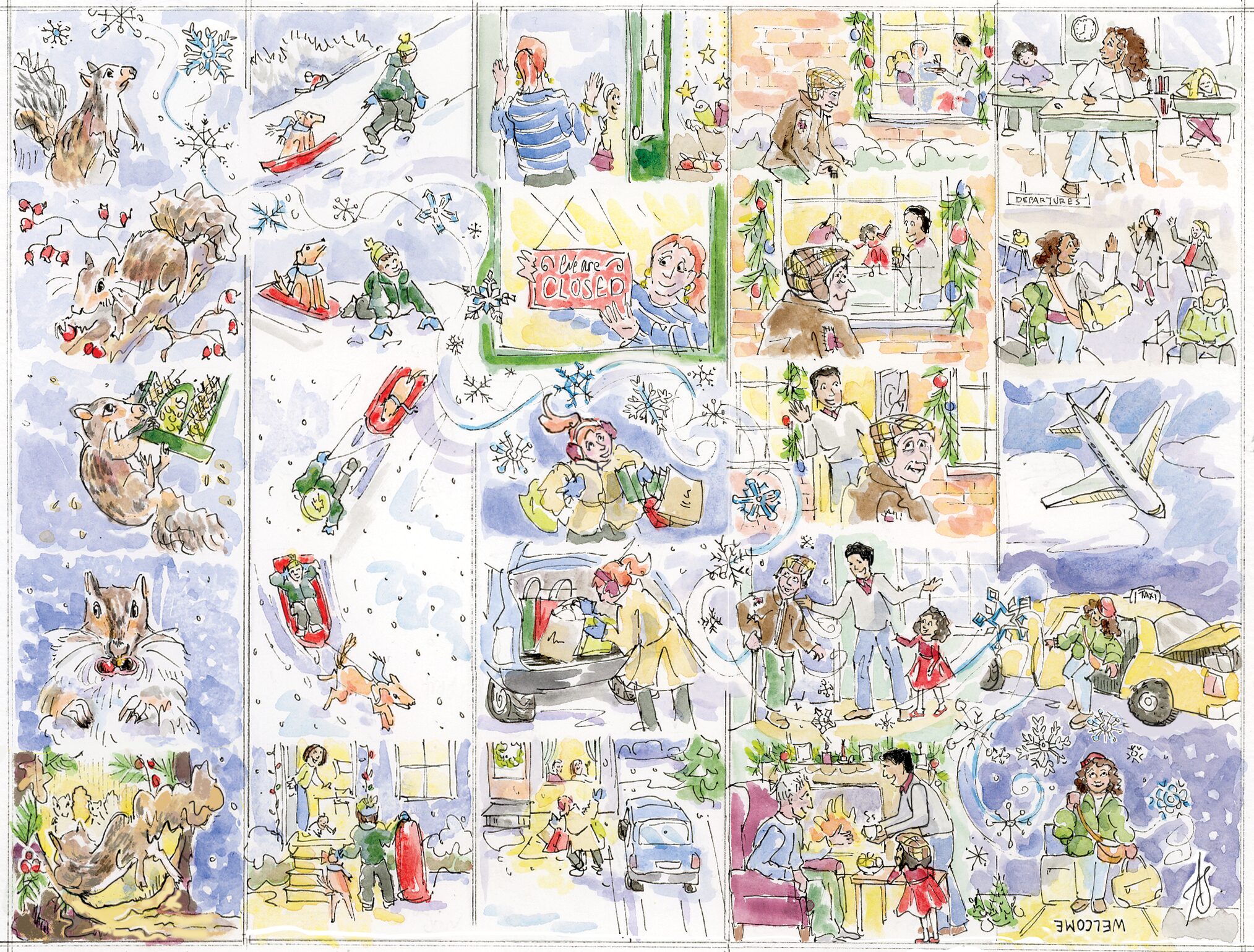 <p>Homecomings, a Christmas Cartoon by April Sage.</p>
