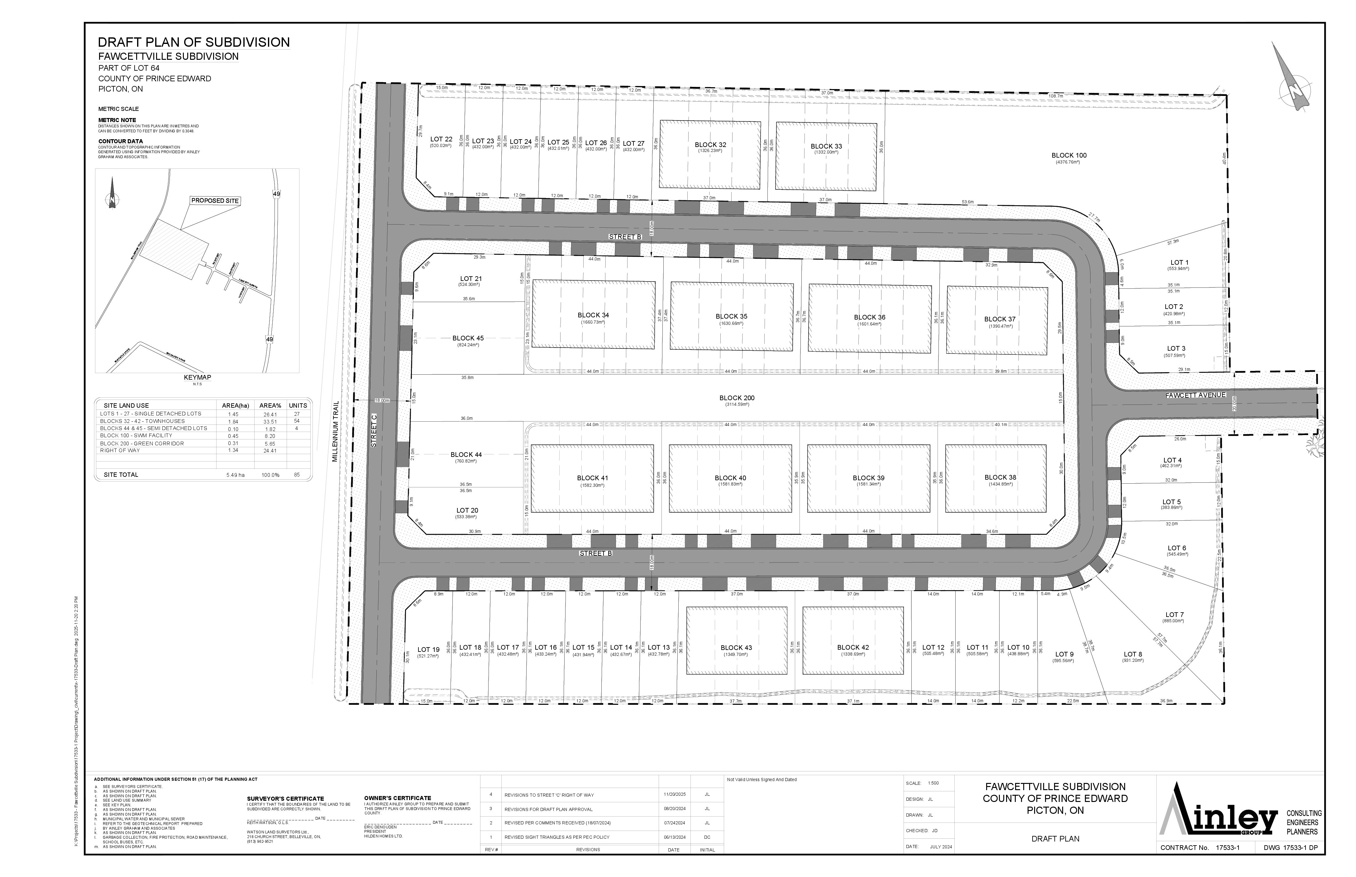 <p>Fawcettville Subdivision draft plan (Ainley Group)</p>
