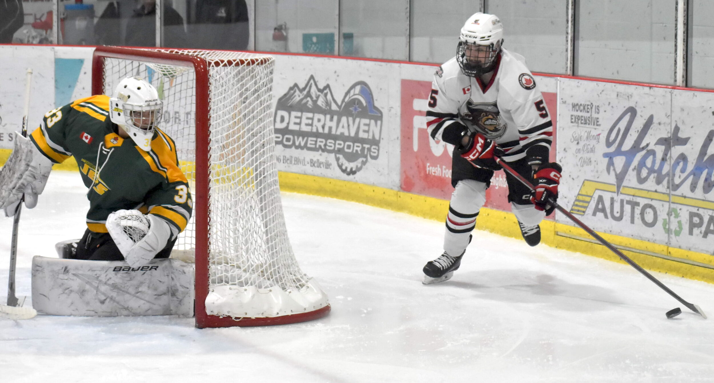 <p>Picton’s Ben Smith had a pair of assists in Thursday’s 4-3 overtime loss to visiting Amherstview. (Jason Parks/Gazette Staff)</p>
