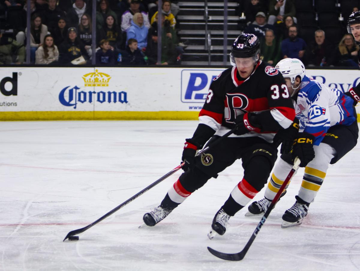 <p>Belleville’s Lassi Thompson had the game winning tally in overtime over the host Wilkes-Barre/Scranton Penguins. (AHL Supplied Photo)</p>
