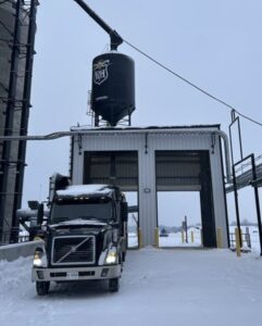 <p>A tractor trailer loaded with wheat from Trenton Grain Elevator arrived at Picton’s Parrish and Heimbecker facility February 3. (Supplied Photo)</p>
