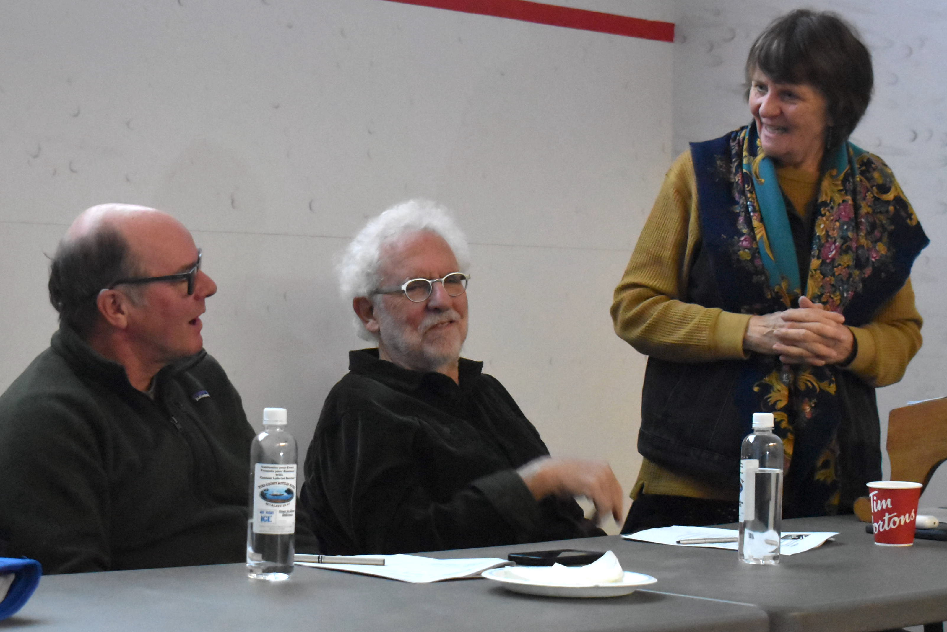 <p>Board Members Alastair Mathers, Martin Stanley and Chair Monica Alyea. (Jason Parks/Gazette Staff)</p>
