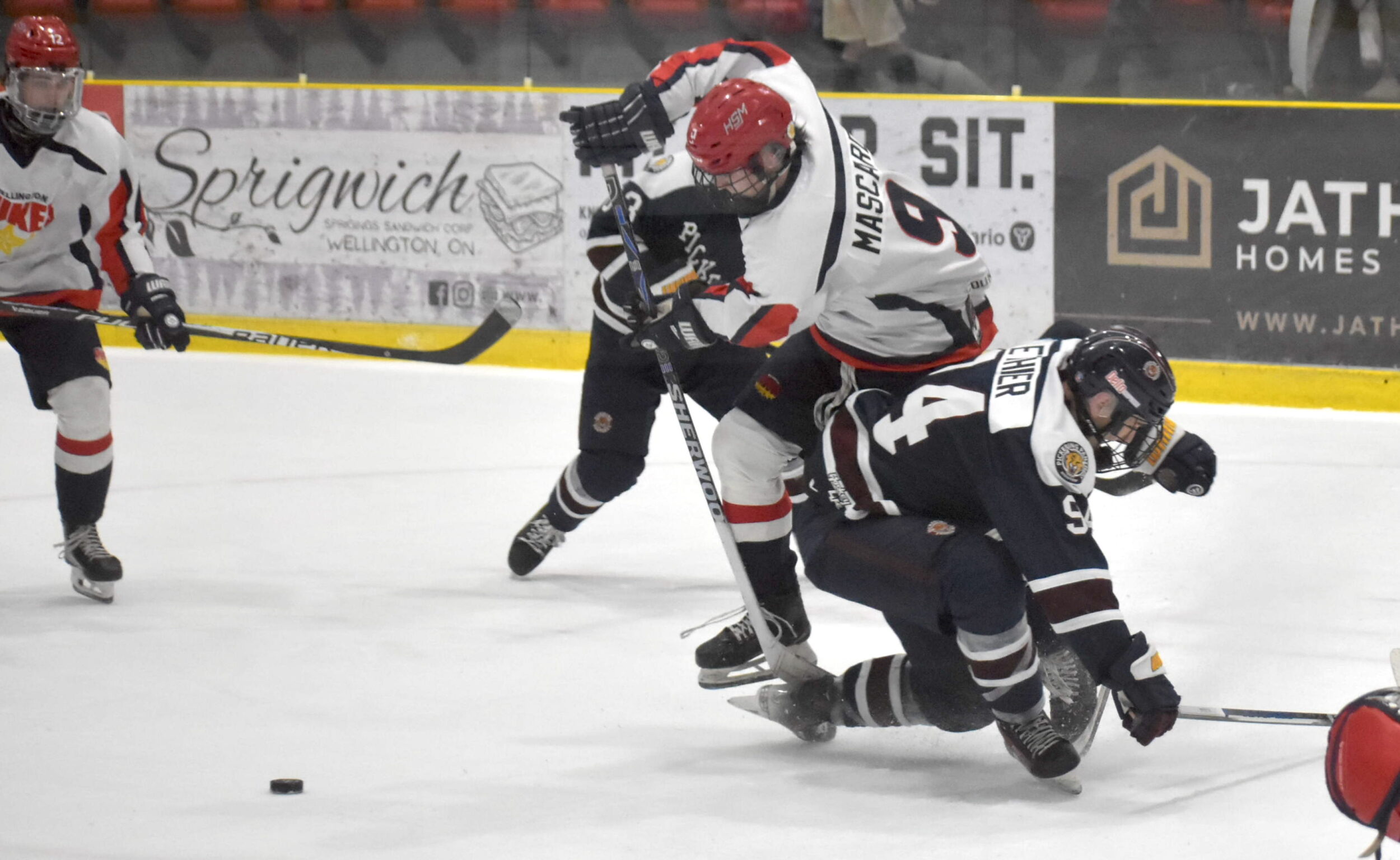 <p>Zach Mascard and the Wellington Dukes were knocked down by Sam Ethier and the Pickering Panthers in four games. (Jason Parks/Gazette Staff)</p>
