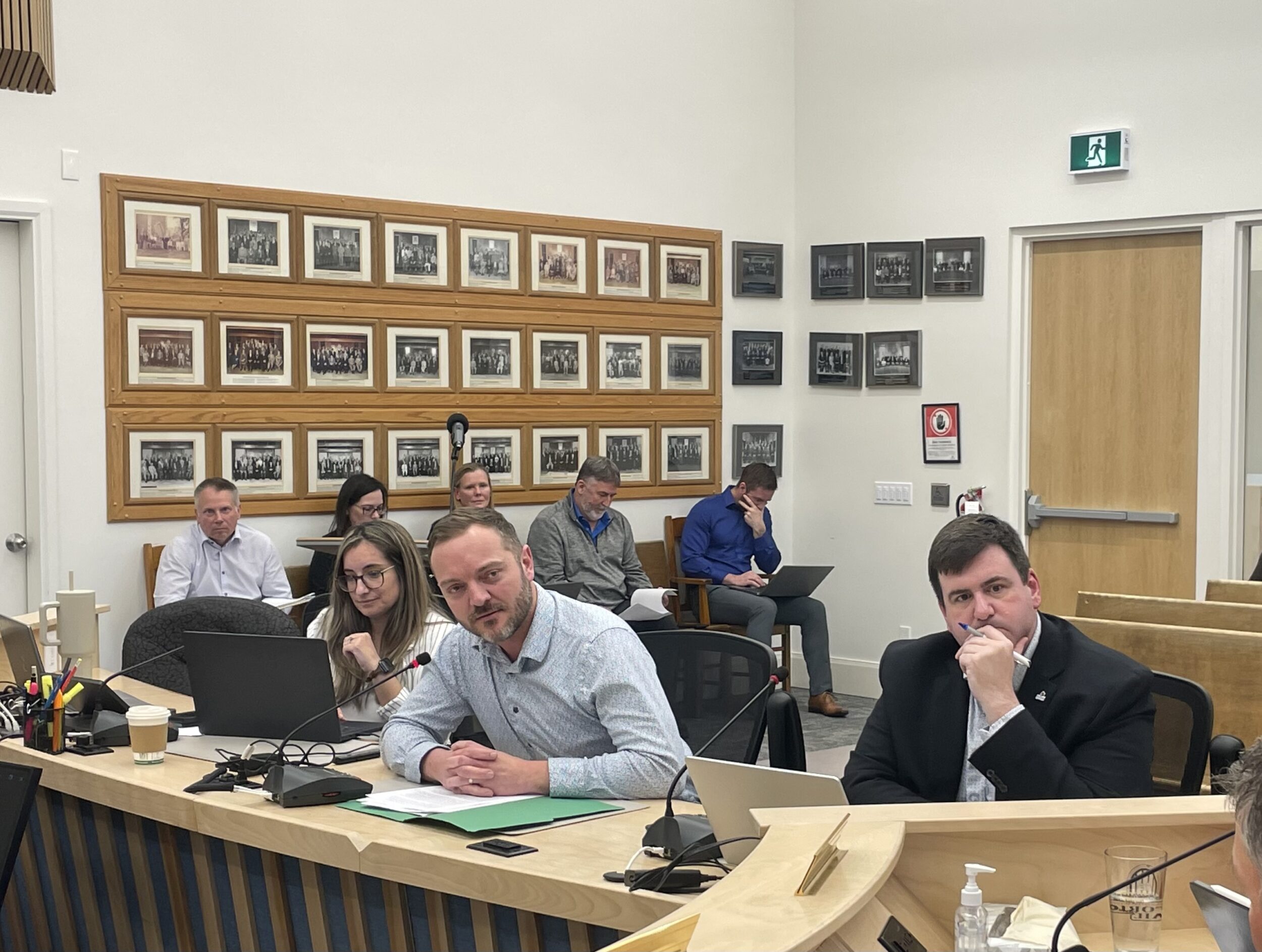 <p>Clerk Catalina Blumenberg, Superivsor Albert Paschkowiak and CEO Adam Goheen.<br />
(Eleanor Zichy / Gazette Staff)</p>
