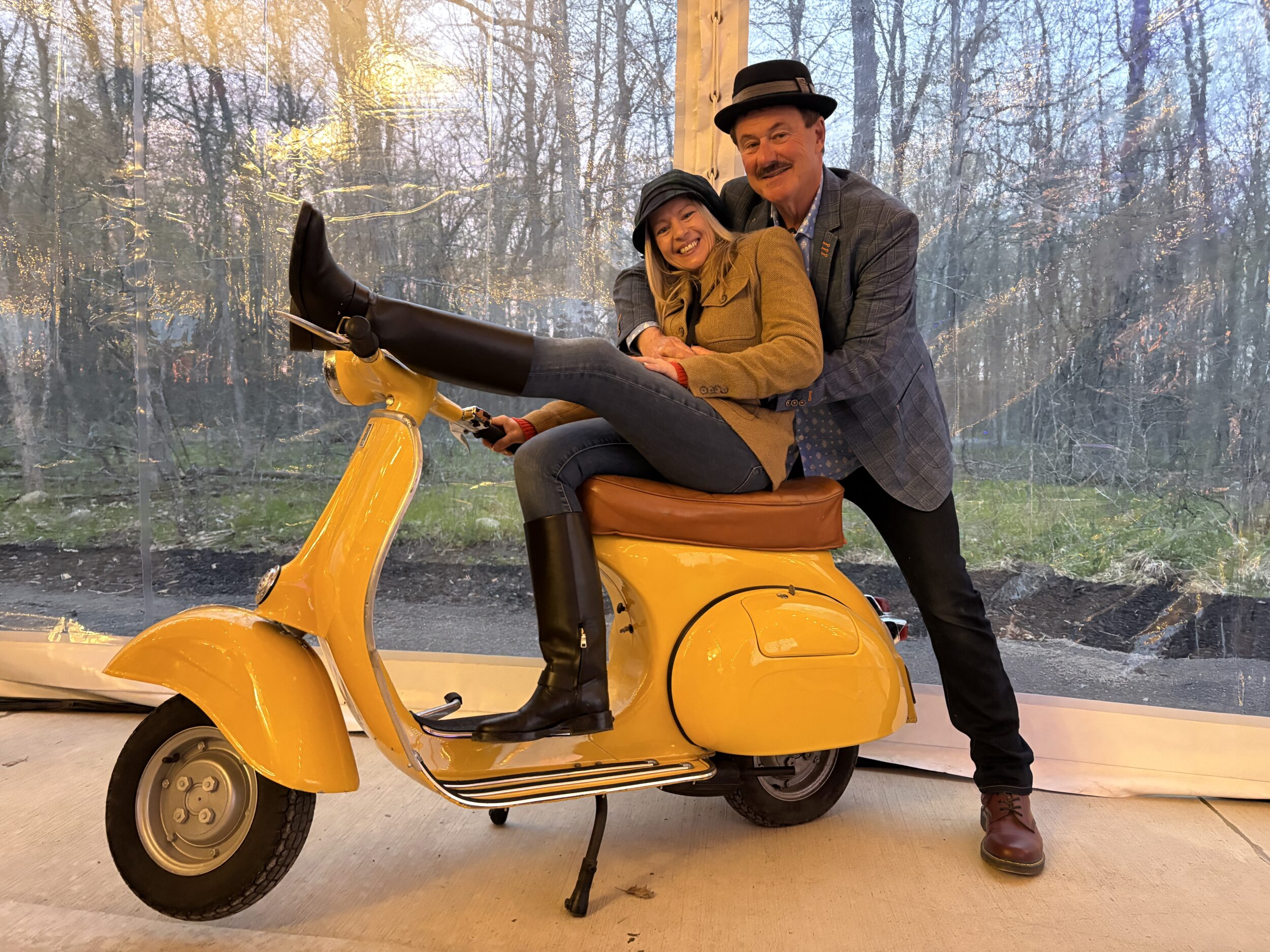 <p>Tracey Drummond-Murray and Ron Haggarty placed a winning bid of $16,000 — amid much laughter and applause — for this vintage 1963 Vespa, a donation facilitated by Alex de Cartier of MotoCraft to the Memorial Hospital Foundation’s annual gala fundraiser on May 2.</p>
