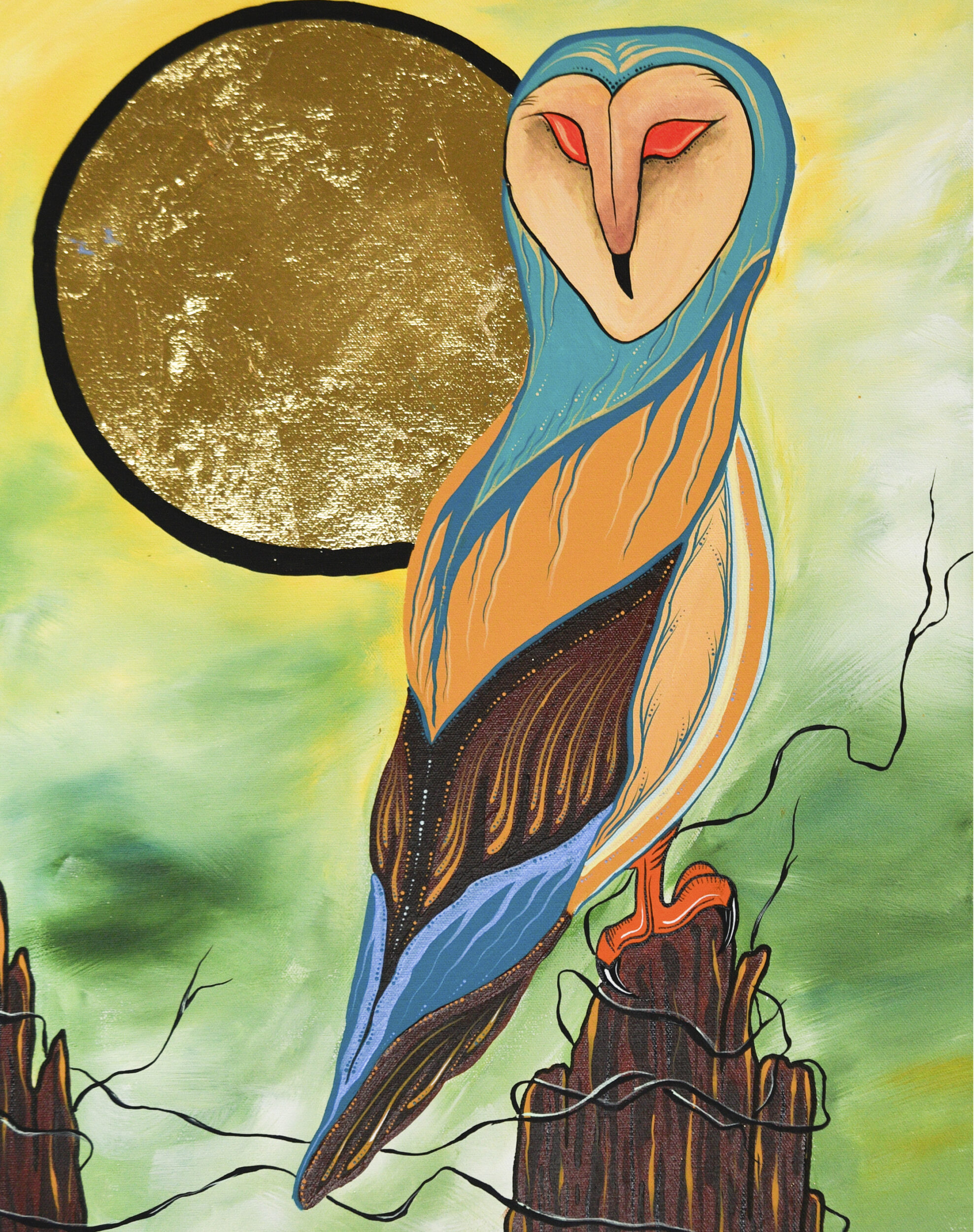 <p>Angela Wiggins, Fence Line Owl (Mixed Media). (Photo courtesy of Angela Wiggins)</p>
