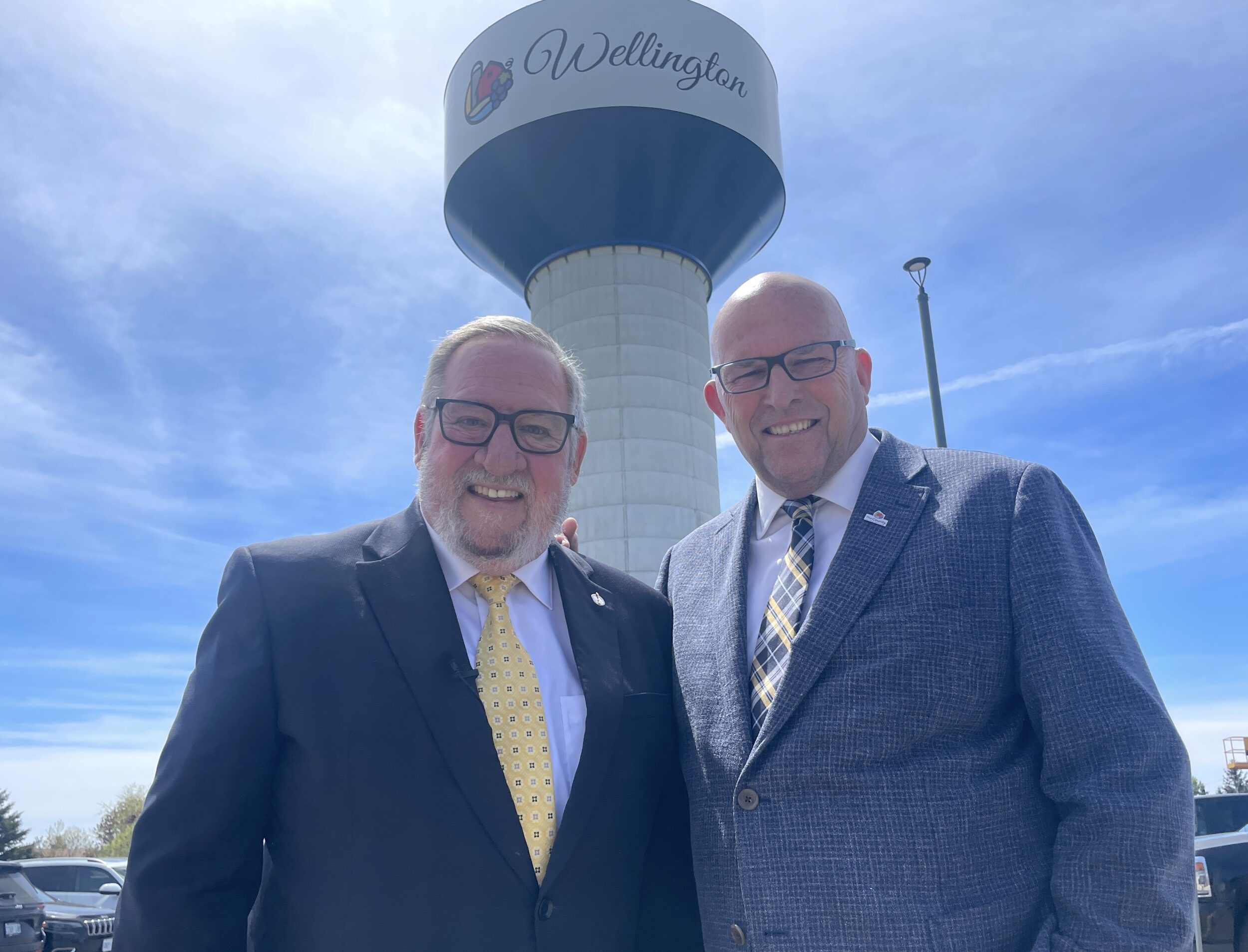 <p>The Government of Canada is investing $20 million in Wellington’s aging wastewater treatment plant. Bay of Quinte MP Chris Malette and Mayor Steve Ferguson celebrated the announcement at the Wellington and District Community Centre May 21. (Jason Parks/Gazette Staff) </p>
