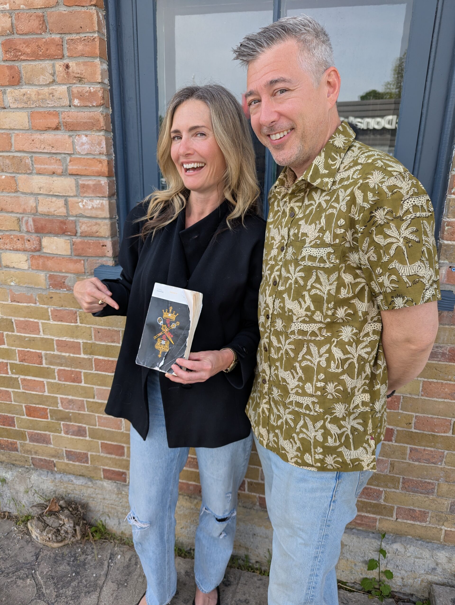 <p>Jean Parker and James Fraser of the County Shakespeare Company (Chris Fanning / Gazette Staff)</p>
