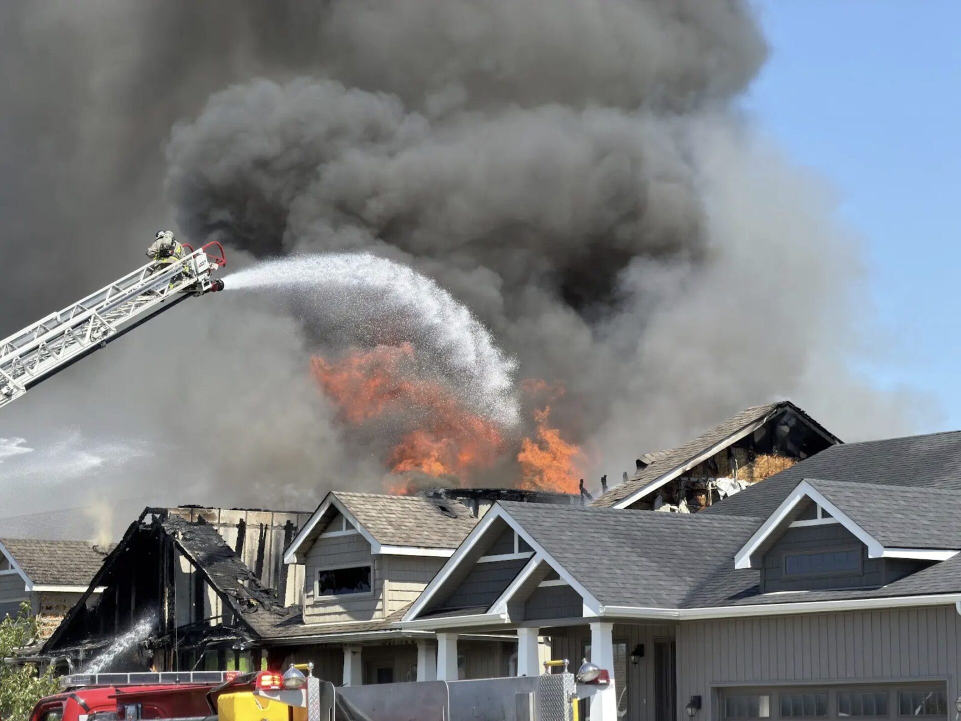 <p>30 firefighters were on the scene Friday afternoon. (Photograph by Ed Lehming)</p>
