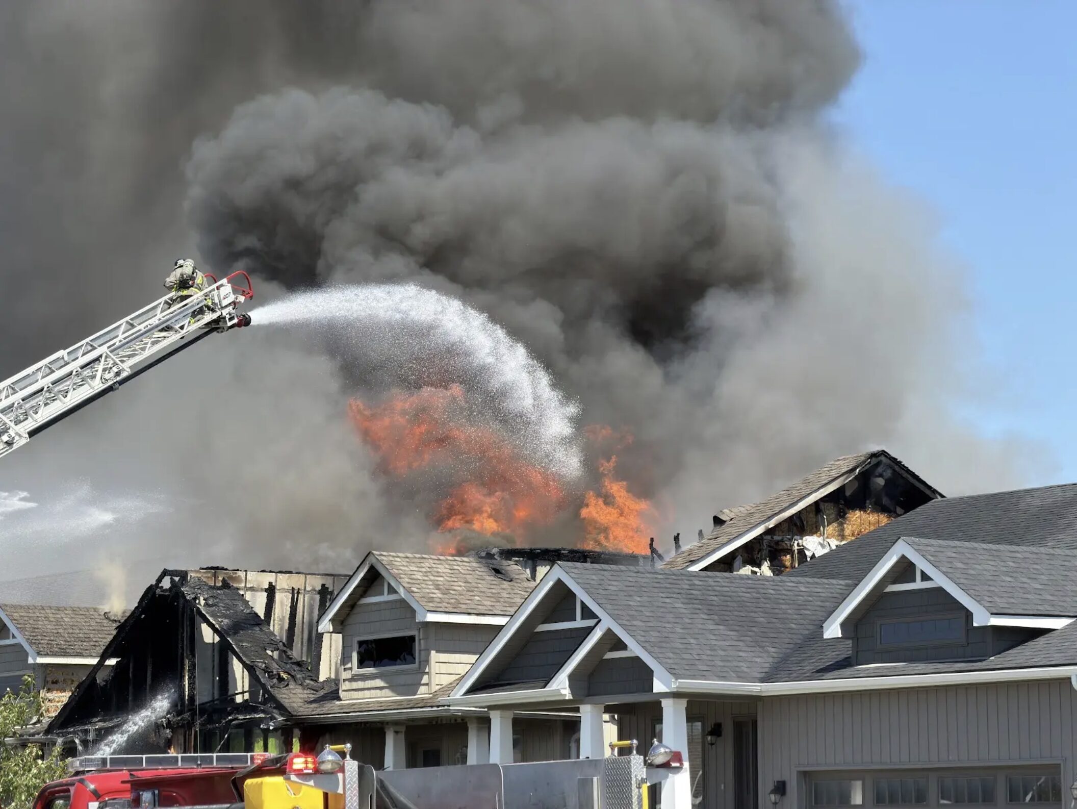 <p>30 firefighters were on the scene Friday afternoon. (Photograph by Ed Lehming)</p>
