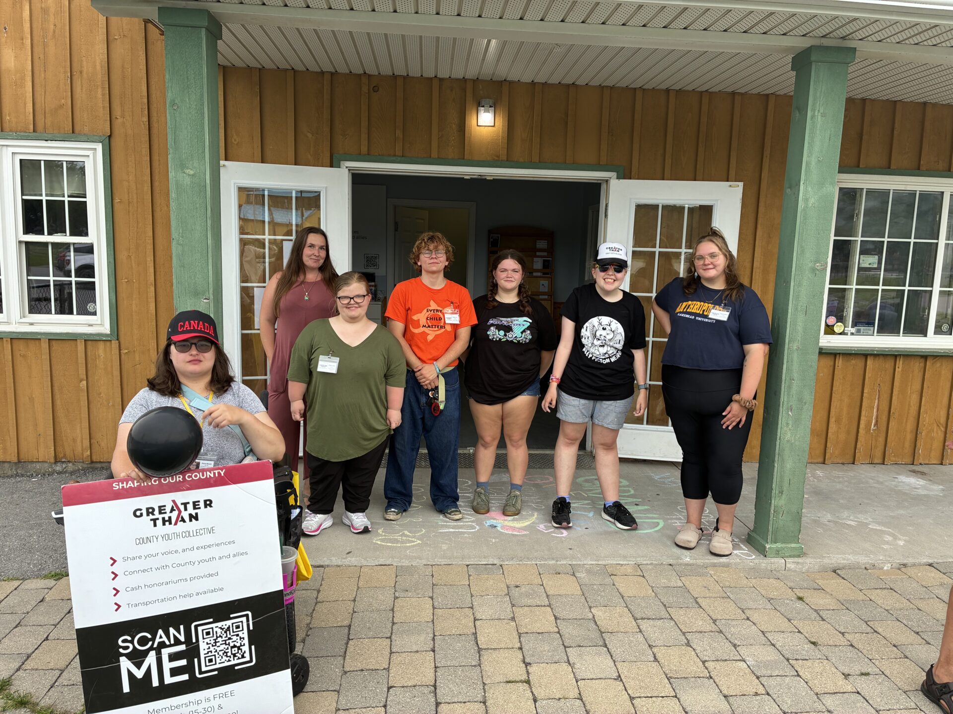 <p>Members of the Greater Than County Youth Collective at the Picton Skatepark Canteen: Alexa Booth, Christian Everall, Emilie Lewis, Thomas Rice, Audrey Maracle, Meghan Lake and organizer Codie Goodman. (Chris Fanning/Gazette Staf) </p>
