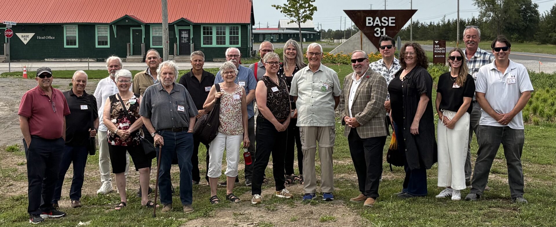 <p>Participants in the Prince Edward County Affordable Housing Summit gather at Base31, one stop on the tour of five development sites (Brittiny Blodgett/GAZETTE STAFF) </p>
