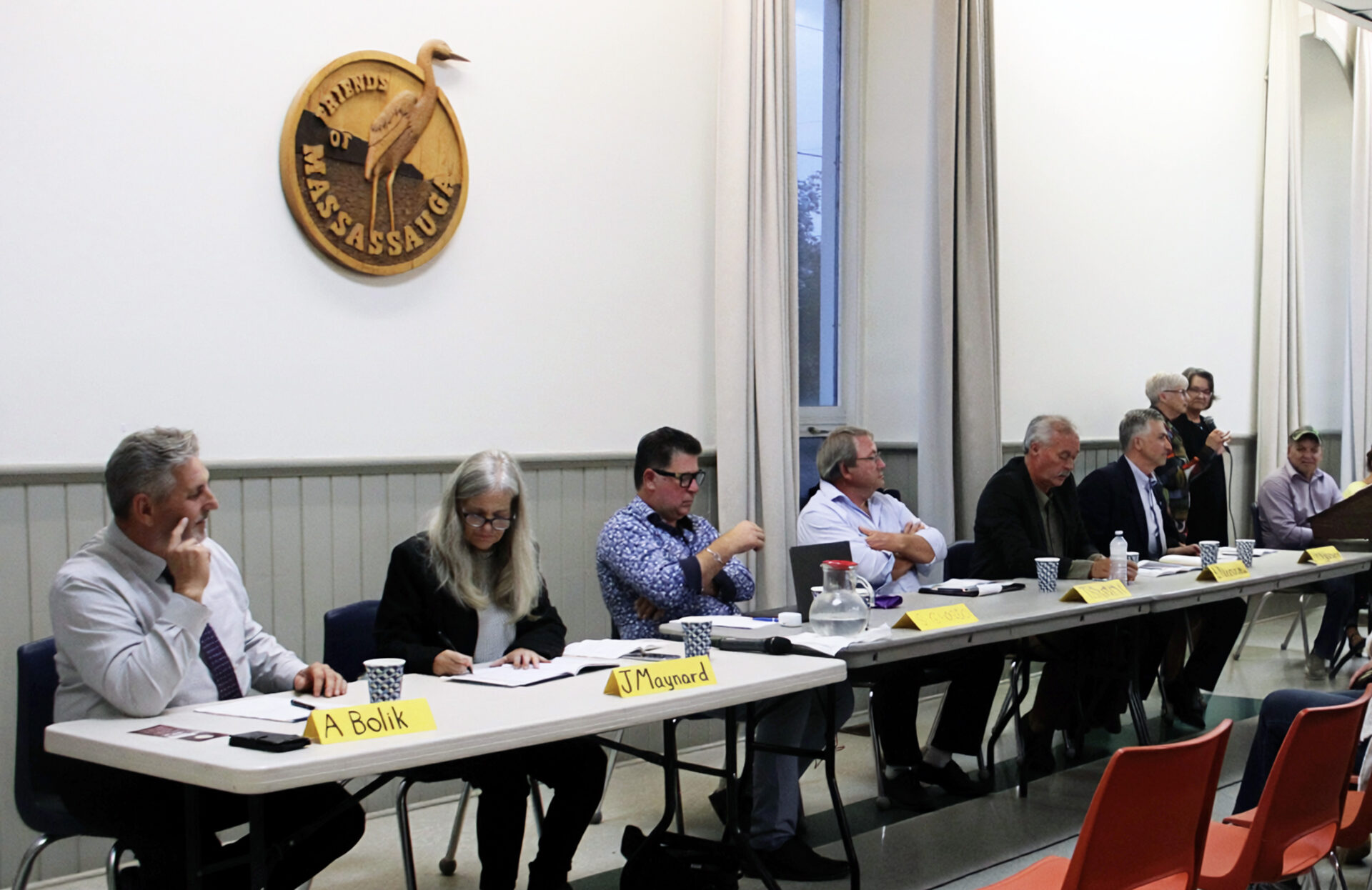 <p>Candidates in  Ameliasburgh in the hot seat last week. (Josh Thomas/Gazette Staff)</p>
