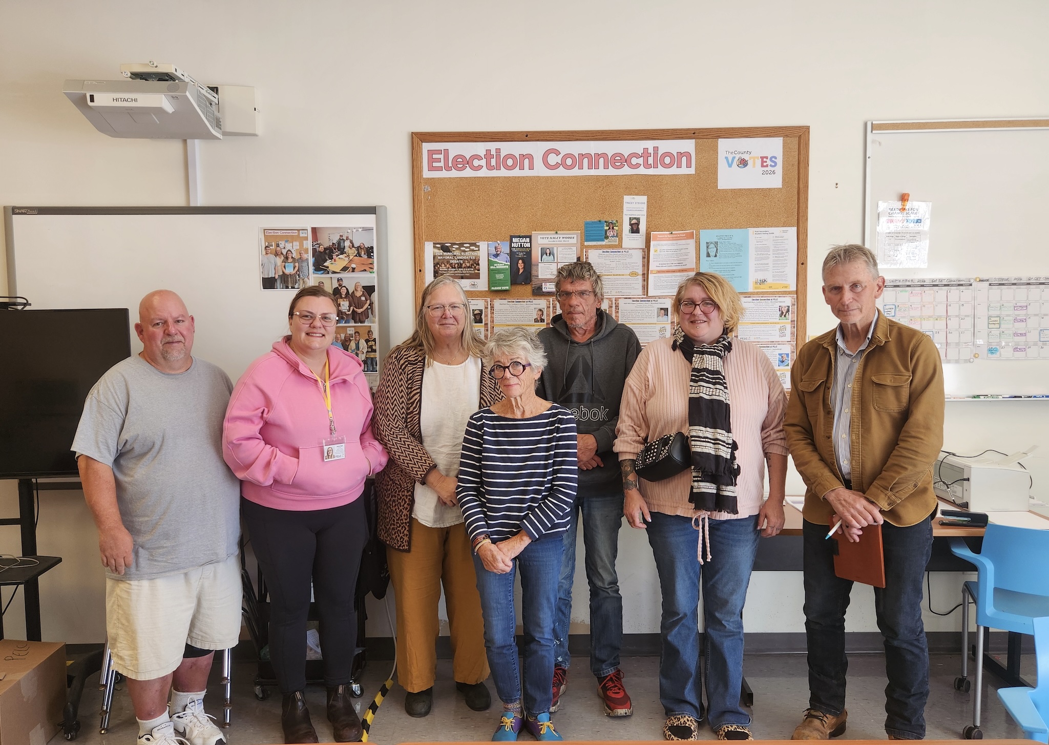 <p>Mark Henry, candidate for Ward 2 Bloomfield Hallowell stopped by PELC as part of the Election Connection program. (Photo by Josh Thomas/Gazette Staff)</p>